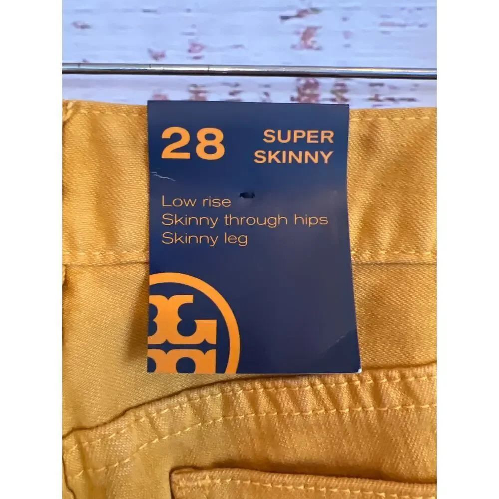 Tory Burch SUPPEY Skin pants golden yellow size 28 NWT